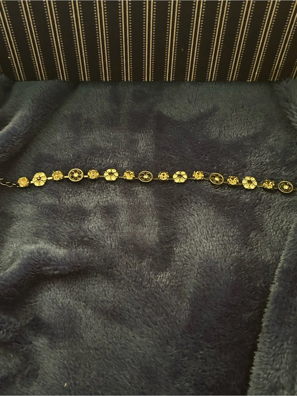 Vintage Sparkly Floral Charm Bracelet